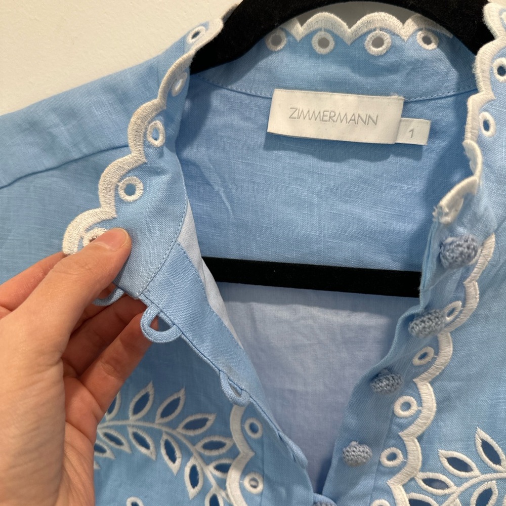 imitation size 1 Blue Eyelet Embroidered Set - Picture 11 of 17